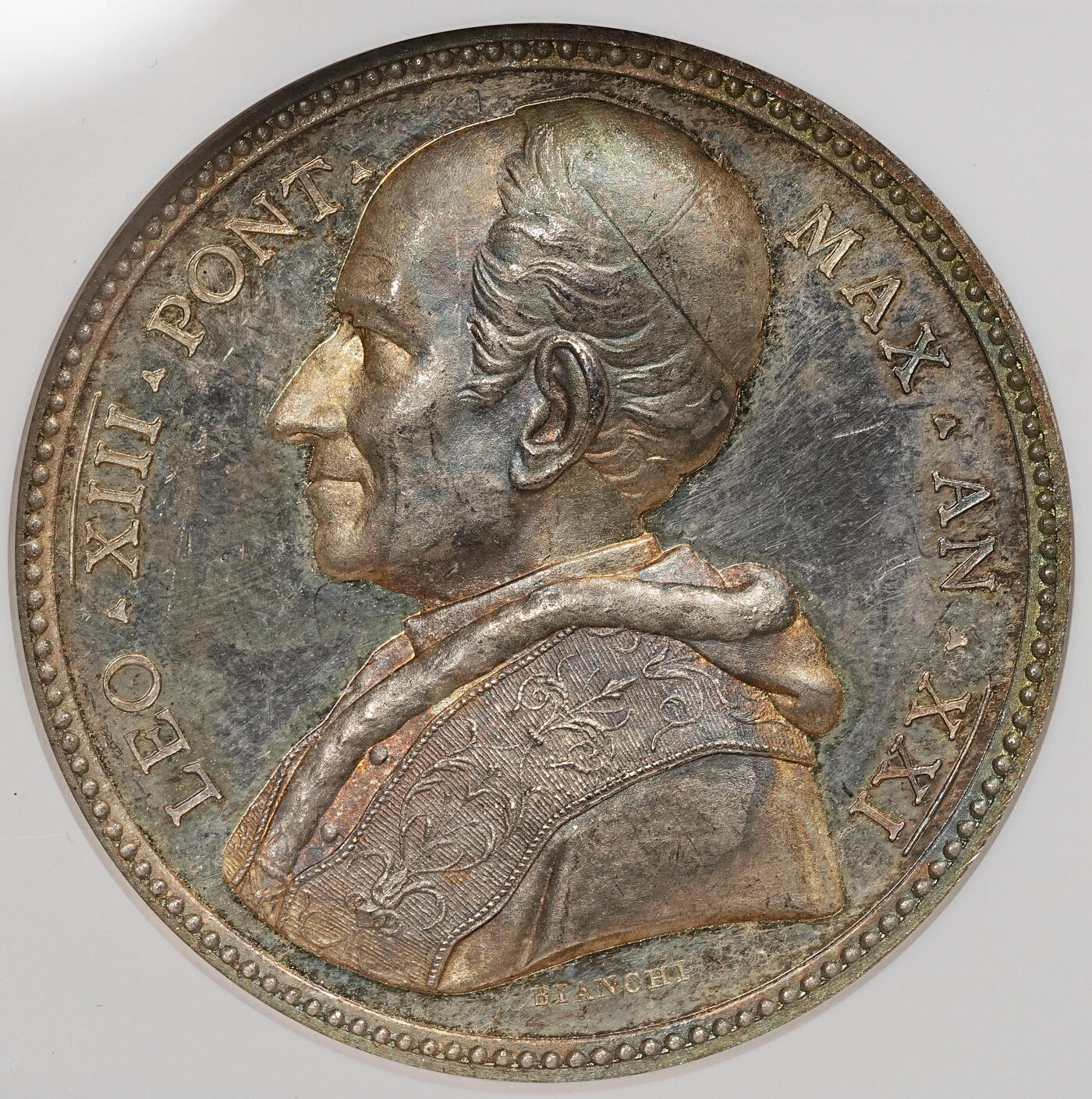 修遠堂世界钱币第109期 NGC MS64 1898年梵蒂冈博尔吉亚公寓修复完成纪念大银章