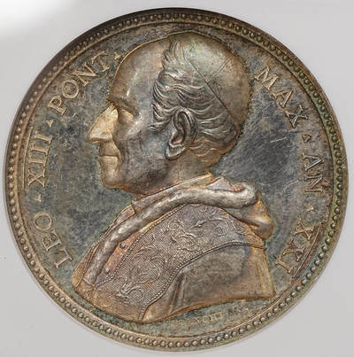 修遠堂世界钱币第109期 - NGC MS64 1898年梵蒂冈博尔吉亚公寓修复完成纪念大银章