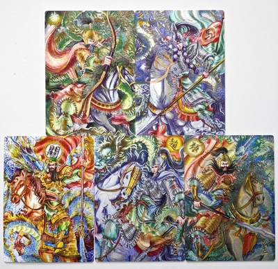 白泽拍卖卡牌手绘专场第34期（花朝去了又春分 草如茵 柳烟新） - 2025 墨婉文化 乾坤未定系列 五虎将1套 5张 太乙绘  粗闪