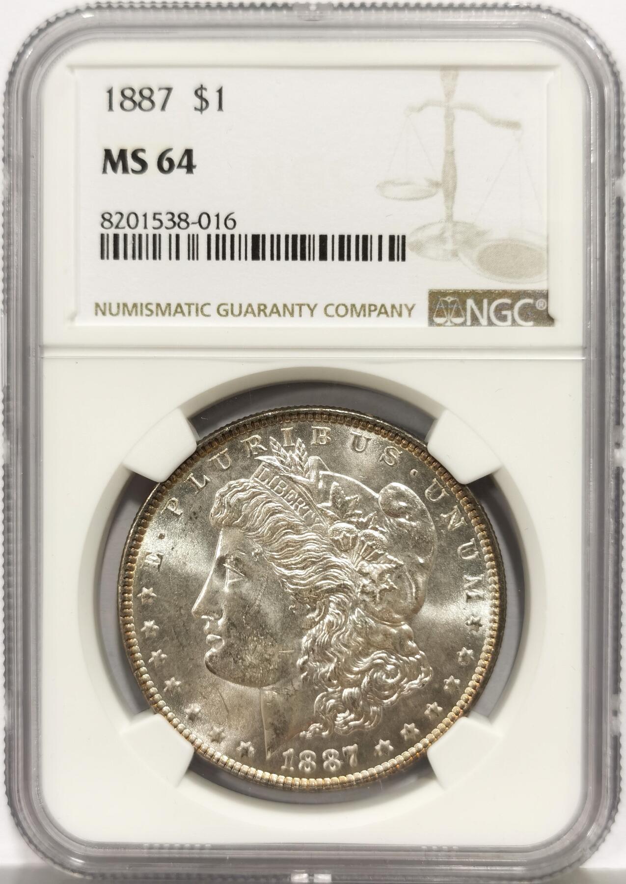 博洋堂“芳菲春韵”3月精品大拍专场暨第166期（全场包邮） NGC MS64 美国1887年摩根一元精美大银，值得入藏的分数了