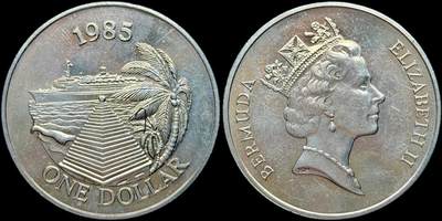 ＜星葵🌻钱币社＞第72期·东奔西走的硬币·3月31日发货 - 〈发行量11000〉百慕大1985年邮轮旅行1元克朗型纪念币