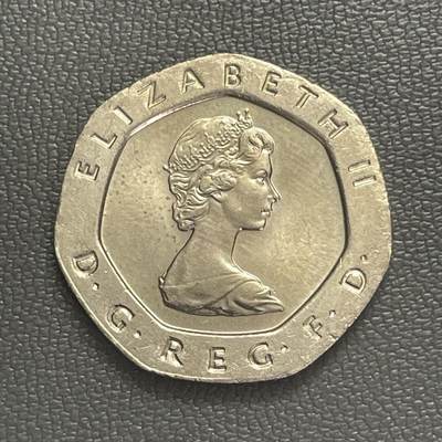 回流0328 - 全新 英国1982年20便士 伊丽莎白女王/都铎玫瑰、圣爱德华王冠