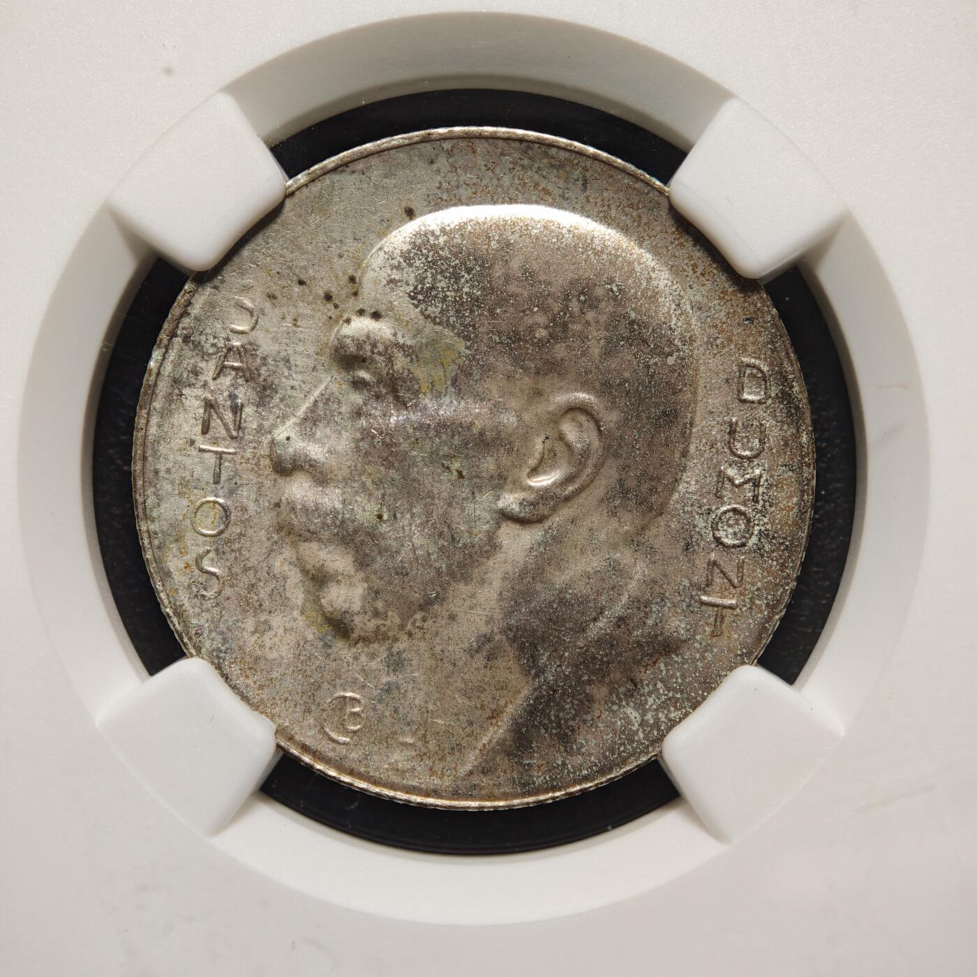 【德藏】世界币章拍卖第169期（拍品征集中~欢迎藏友联系） 1938年 巴西5000瑞斯银币 NGC MS63 状态极佳