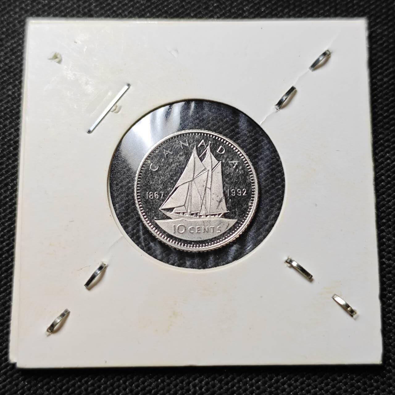 KK钱币收藏小铺  第408期 2月预留时间 周末发货    1992加拿大10分精制 纪念币