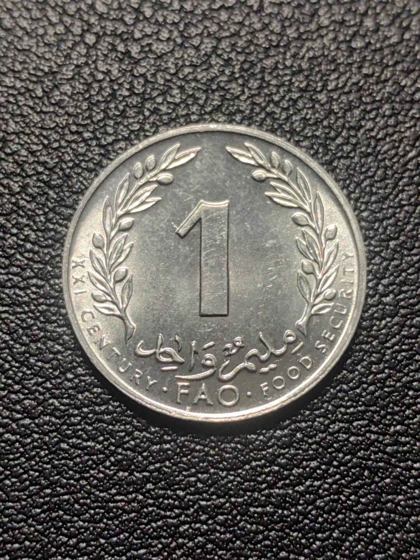 靖甫拍卖第七场 突尼斯粮农组织纪念币1米利姆