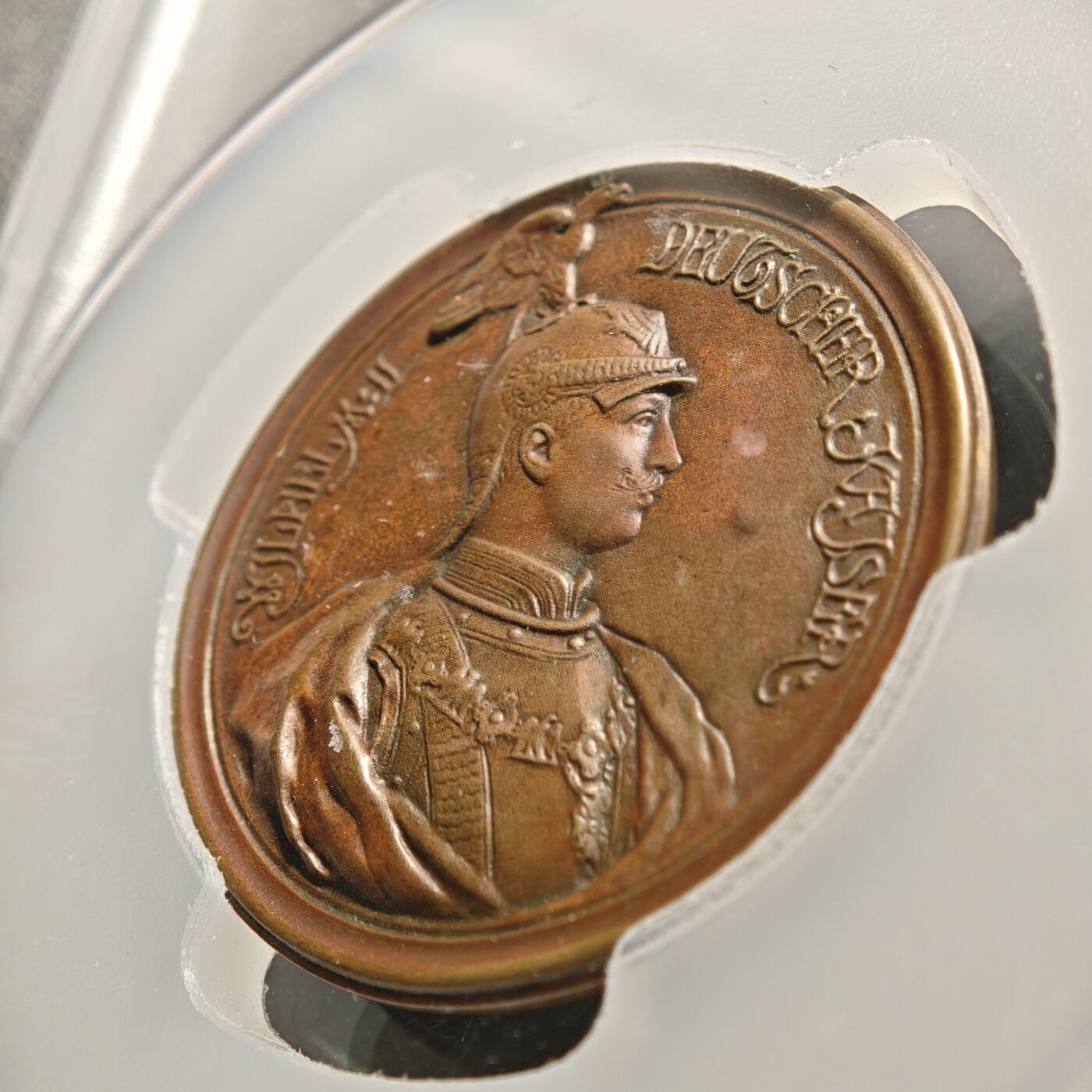 【德藏】世界币章拍卖第169期（拍品征集中~欢迎藏友联系） 1892年 德国普鲁士威廉二世宗教改革高浮雕纪念大铜章 PCGS AU58 原味包浆