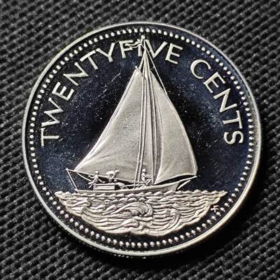 KK钱币收藏小铺  第408期 2月预留时间 周末发货 -   1976巴哈马25分 精制币