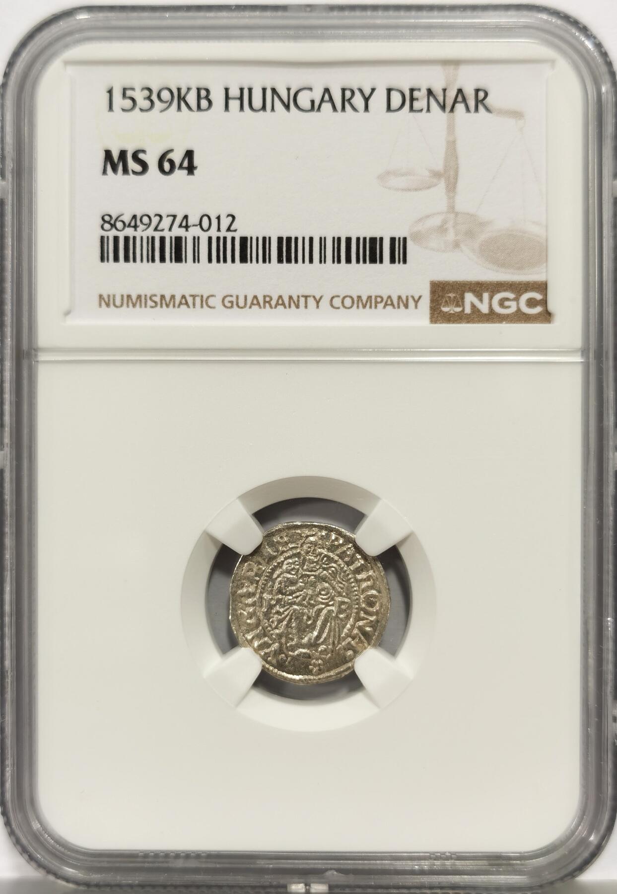 博洋堂“芳菲春韵”3月精品大拍专场暨第166期（全场包邮） NGC MS64 神罗匈牙利1539年圣母抱婴1第纳尔小银币，NGC冠军分！