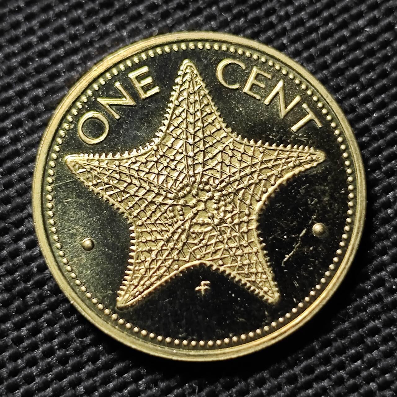 KK钱币收藏小铺  第408期 2月预留时间 周末发货  1976巴哈马海星1分精制币