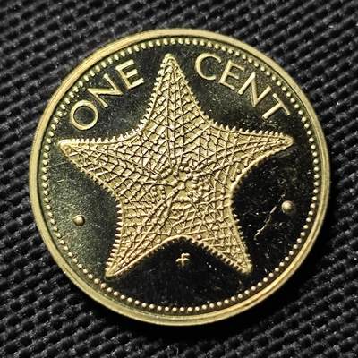 KK钱币收藏小铺  第408期 2月预留时间 周末发货 -  1976巴哈马海星1分精制币