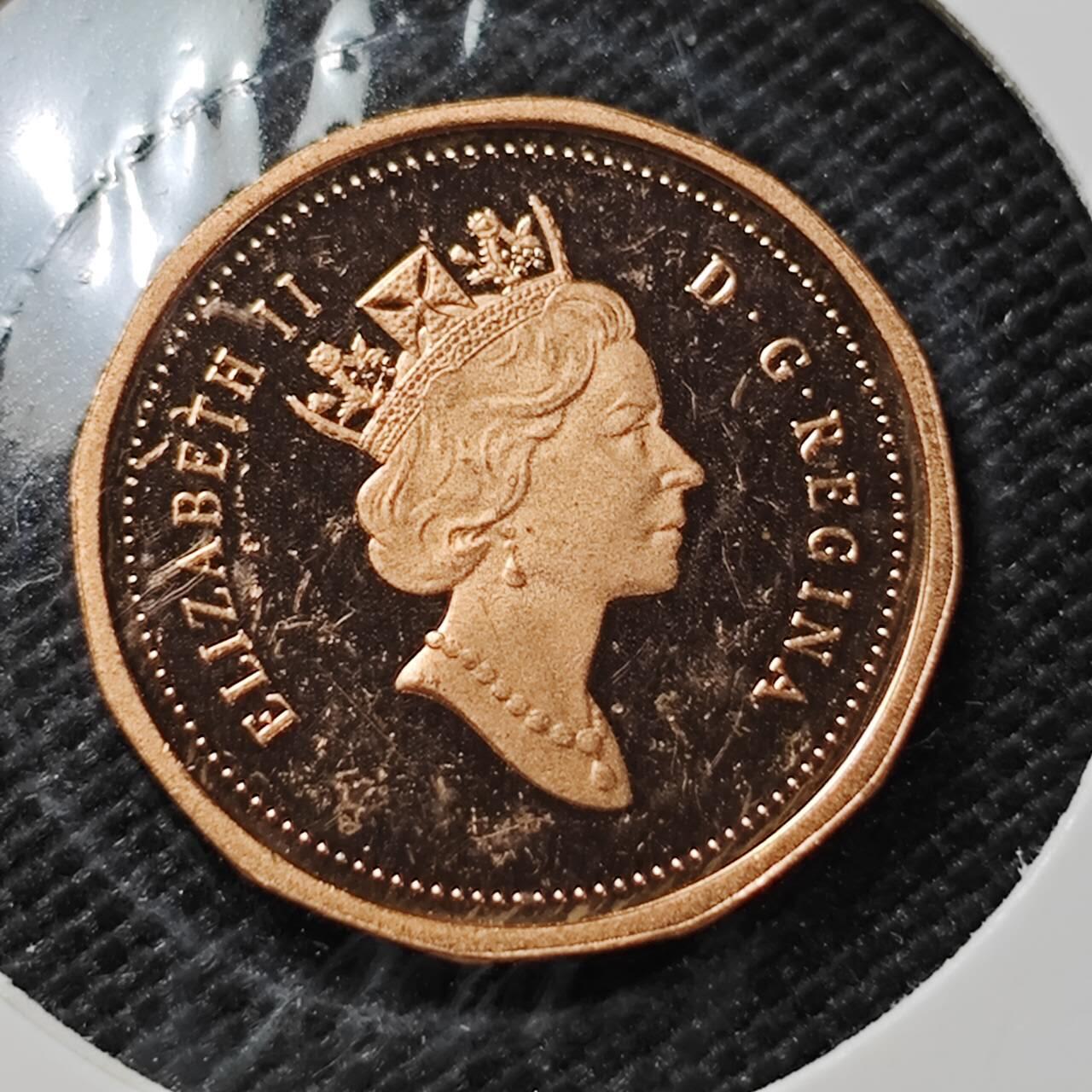 KK钱币收藏小铺  第408期 2月预留时间 周末发货  1991加拿大1分精制