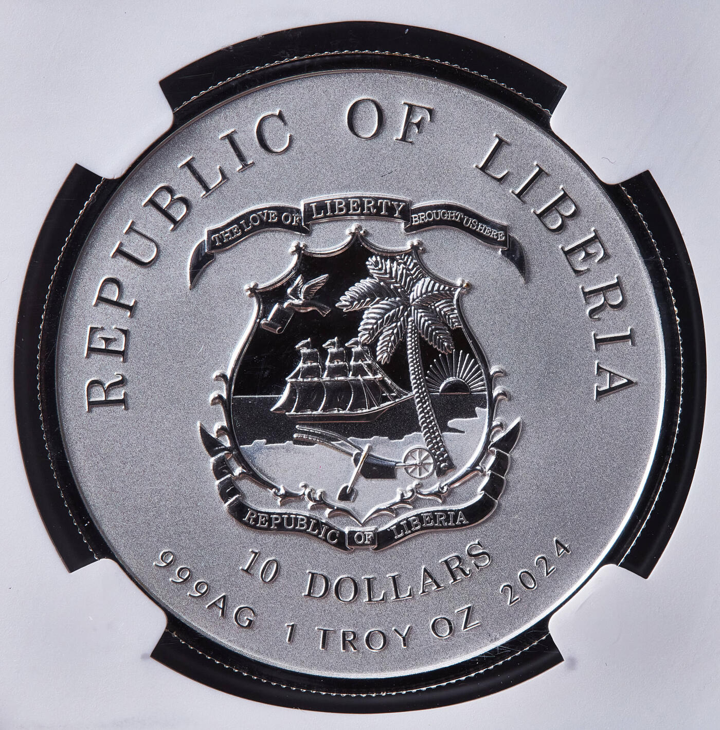 【俄甄集藏】2026年(050)04-01星期三 晚 19:30 全场包邮 利比里亚2024年纪念苏联军事光荣勋章10元镀金彩绘精制大银币，NGC PF70，高浮雕，重1盎司，999银，发行量500枚，少见品种，设计精美