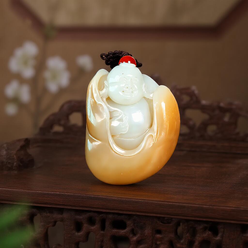 碧月说宝 君子怀瑾·当代和田玉清风专场(五) 和田玉糖色弥勒佛