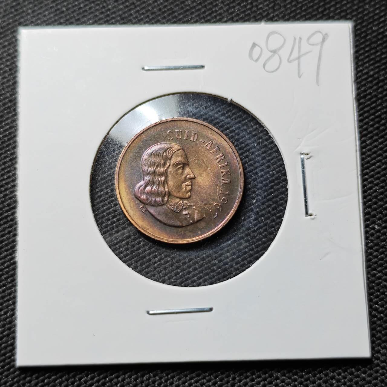 KK钱币收藏小铺  第408期 2月预留时间 周末发货  1967南非1分 精制