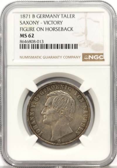 博洋堂“芳菲春韵”3月精品大拍专场暨第166期（全场包邮） - NGC MS62 德国萨克森1871年普法战争胜利泰勒 经典女武神骑马凯旋泰勒 原味欧陆五彩环绕 胜利系列中发行量最少品种