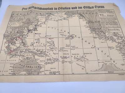 南水社第4次拍卖  - 二战德国《亚洲及太平洋战场》报纸地图整版 上阿尔高伊民族报