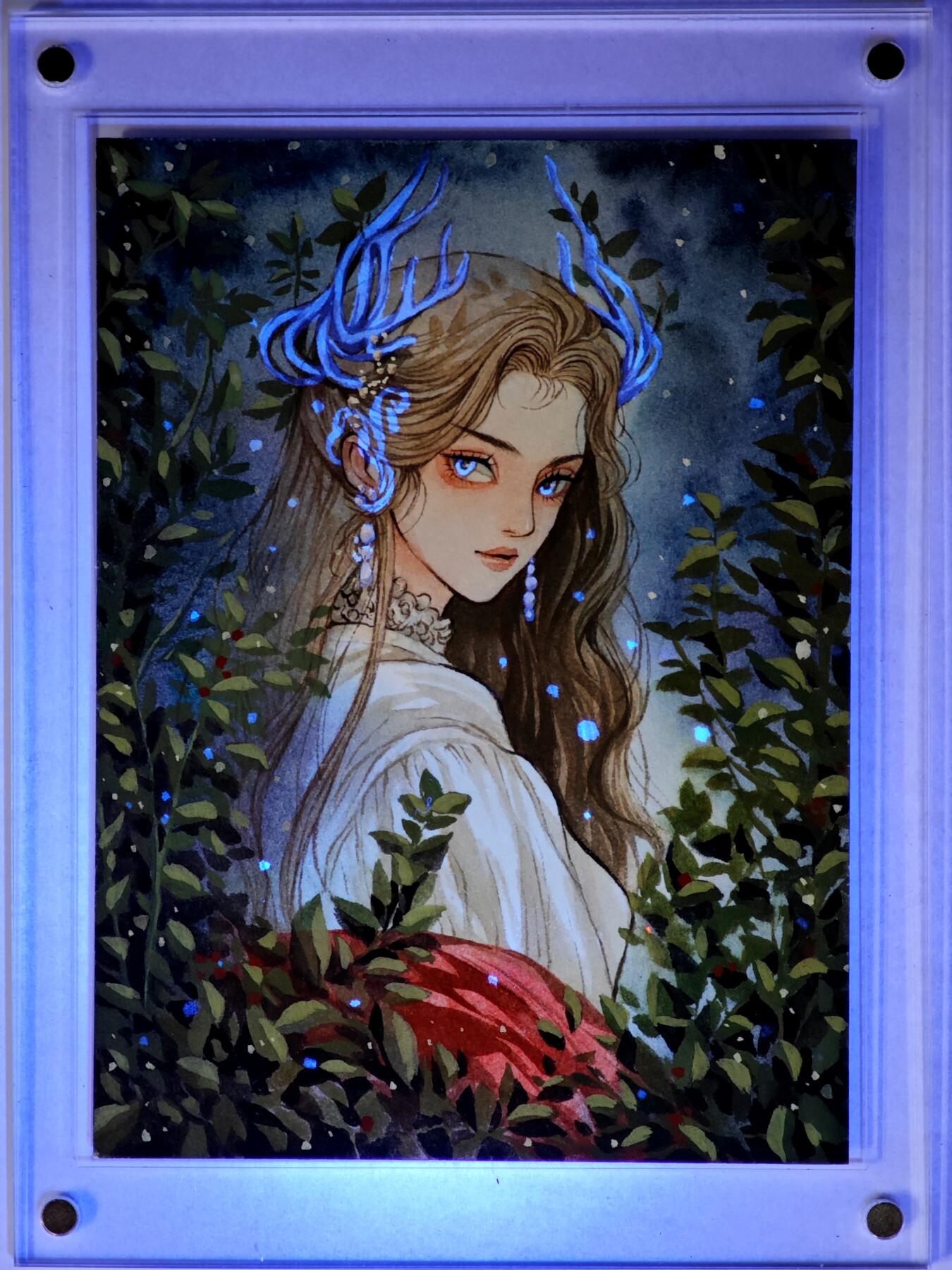 白泽拍卖卡牌手绘专场第34期（花朝去了又春分 草如茵 柳烟新） 2025 艺方文创 手绘卡 林深见鹿 尺寸：9.9cm*13.2cm 带特效  二十四亲签 卡砖封装