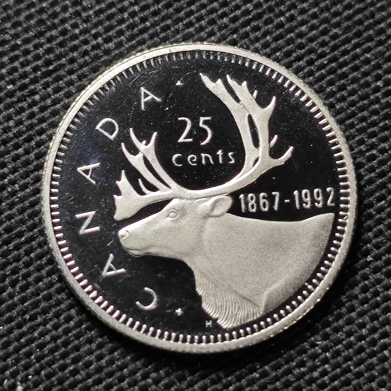 KK钱币收藏小铺  第408期 2月预留时间 周末发货    1992加拿大25分精制 纪念币