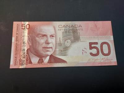 博彦收藏    4月1日 8点 钱币专场 - 加拿大 50元 UNC 边有软印 95品