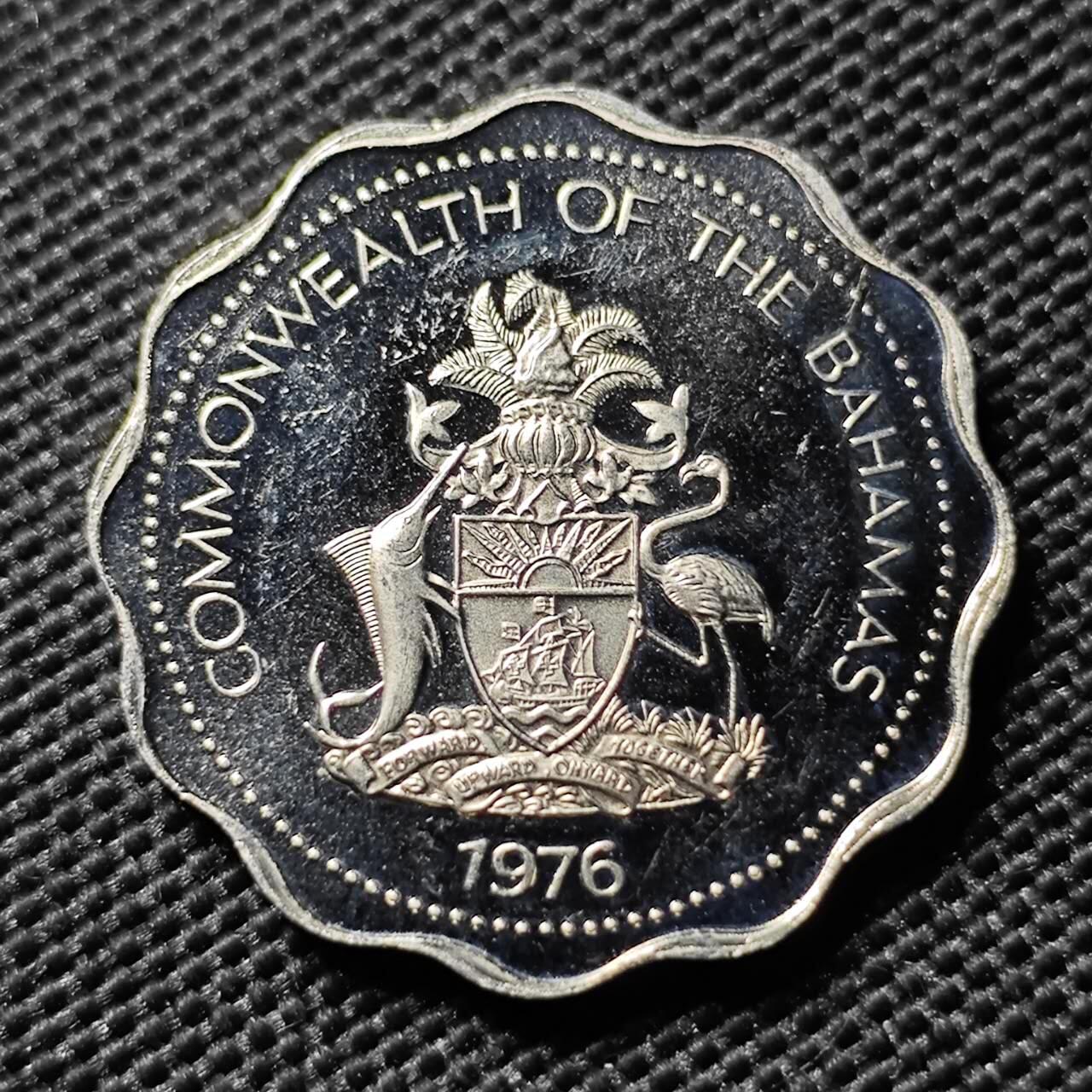 KK钱币收藏小铺  第408期 2月预留时间 周末发货   1976巴哈马10分 精制币