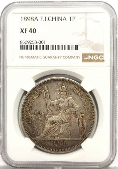 博洋堂“芳菲春韵”3月精品大拍专场暨第166期（全场包邮） - NGC XF40 法属印支1898年A版坐洋银币，原味未洗好状态