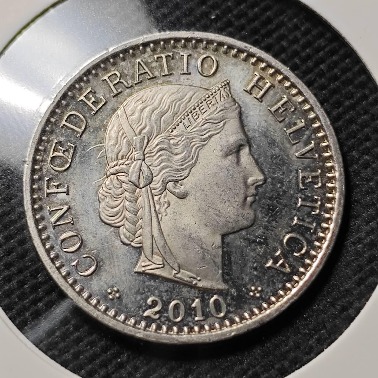 KK钱币收藏小铺  第409期 2月预留时间 周末发货  2010瑞士20分