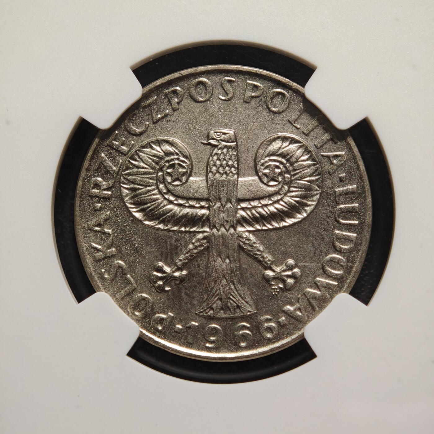 【德藏】世界币章拍卖第169期（拍品征集中~欢迎藏友联系） 1966年 波兰华沙建城700周年10兹罗提纪念银币 NGC UNC