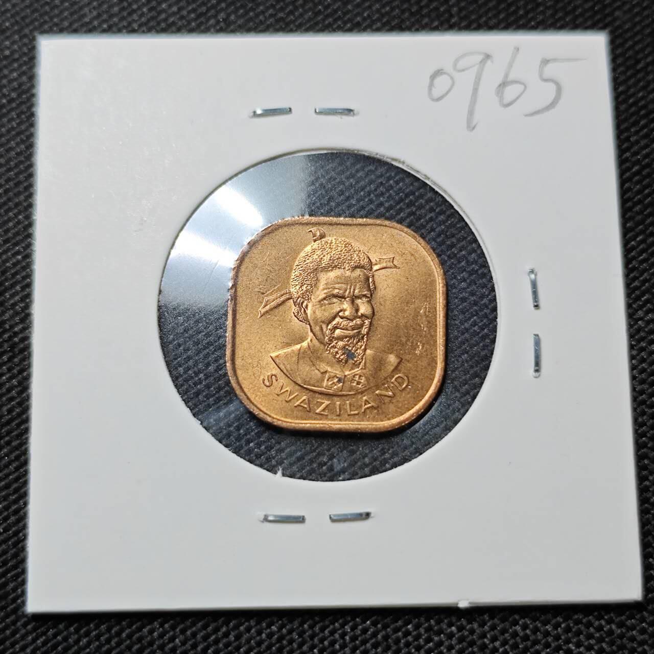 KK钱币收藏小铺  第409期 2月预留时间 周末发货  斯威士兰2分铜币 好品