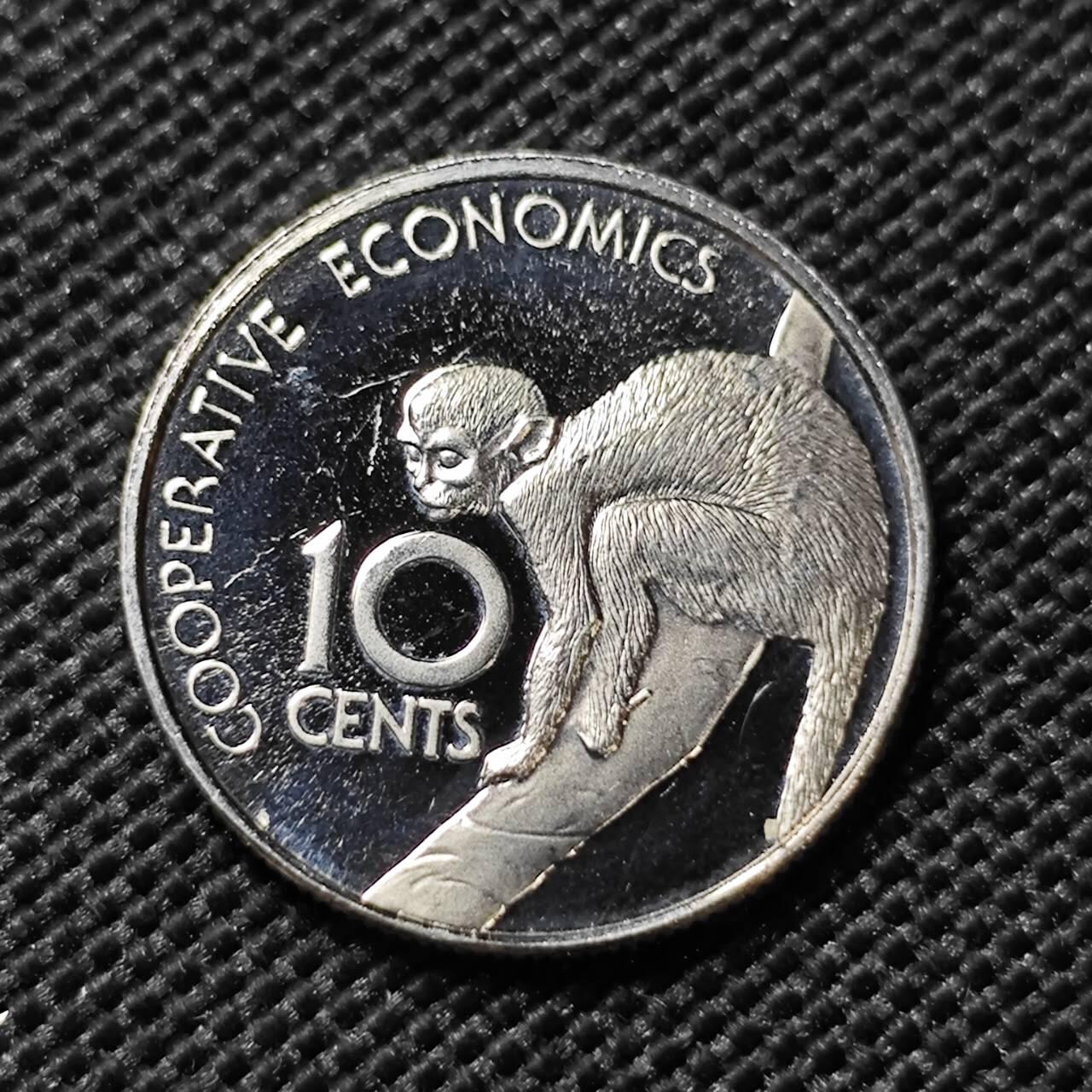 KK钱币收藏小铺  第408期 2月预留时间 周末发货   1980圭亚那10分精制