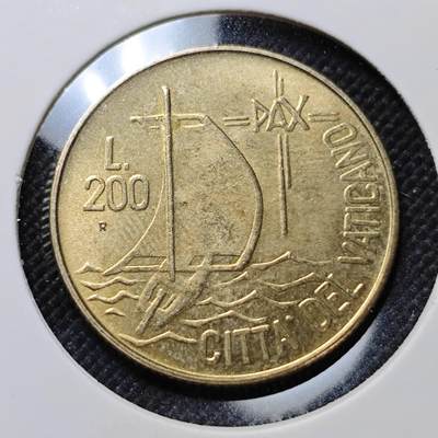 KK钱币收藏小铺  第409期 2月预留时间 周末发货 -  梵蒂冈200里拉