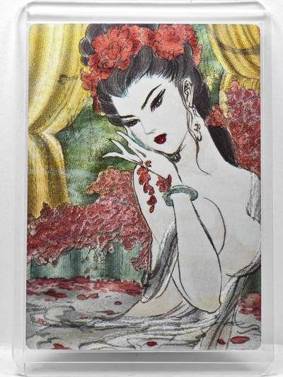 白泽拍卖卡牌手绘专场第34期（花朝去了又春分 草如茵 柳烟新） - 2025 昆仑万象 特别活动限定 贵妃出浴  002/066 粗闪 卡夹封装