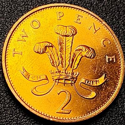 泉币菌-第216场-拍品多 请提前出价 - 铜光美品 1983年英国2便士 铜币 威尔士皇冠 狮子雄狮 