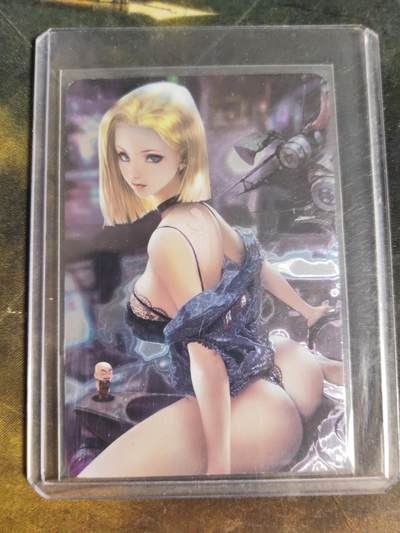 阳大大卡牌拍卖第106期（持续收拍品，周五晚上九点截拍，进群福利早知道） - 七龙珠特藏卡 人造人18号 镭射光刻 带卡膜卡夹