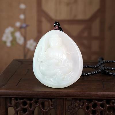 碧月说宝 君子怀瑾·当代和田玉清风专场(五) - 和田玉山料观音牌