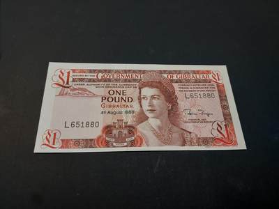 博彦收藏    4月1日 8点 钱币专场 - 直布罗陀女皇1镑 UNC 