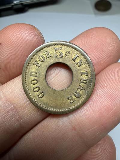 2026年集古藏今外币拍卖第三期-第9场—（总第319拍），可以寄存60天，满160元包邮。 - 美国早期5美分商业代用币，直径21毫米