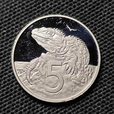 KK钱币收藏小铺  第408期 2月预留时间 周末发货 -   2002新西兰5分精制币