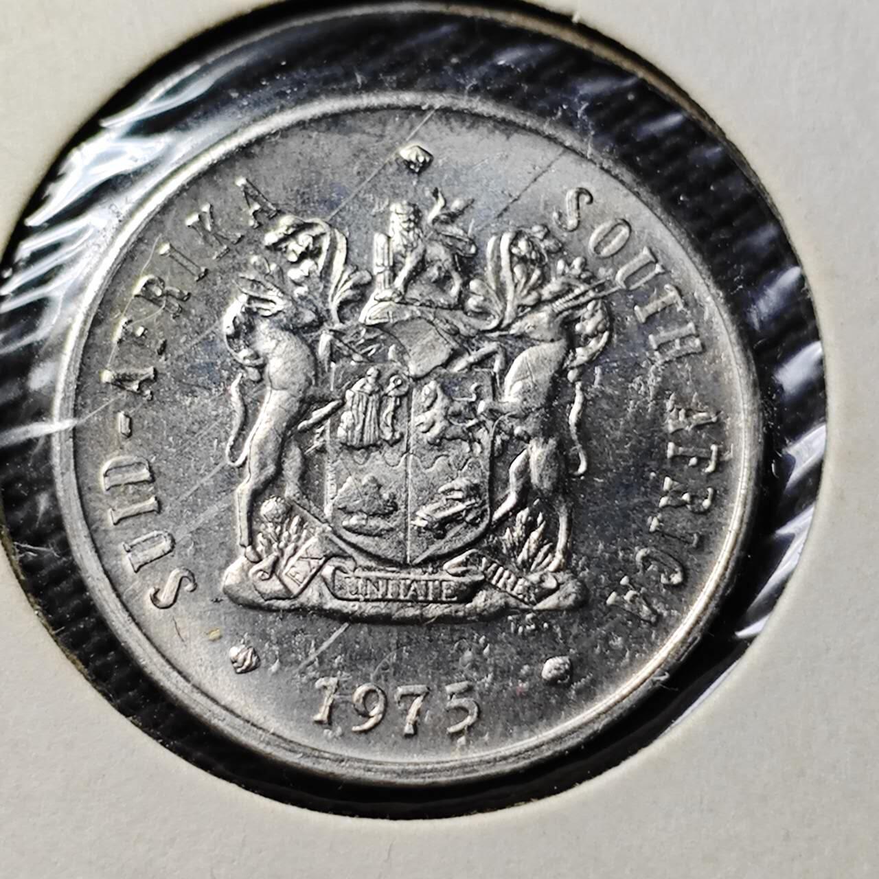 KK钱币收藏小铺  第408期 2月预留时间 周末发货  1975南非20分 好品