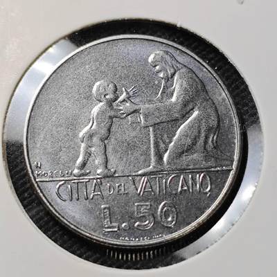 KK钱币收藏小铺  第409期 2月预留时间 周末发货 -  梵蒂冈50里拉