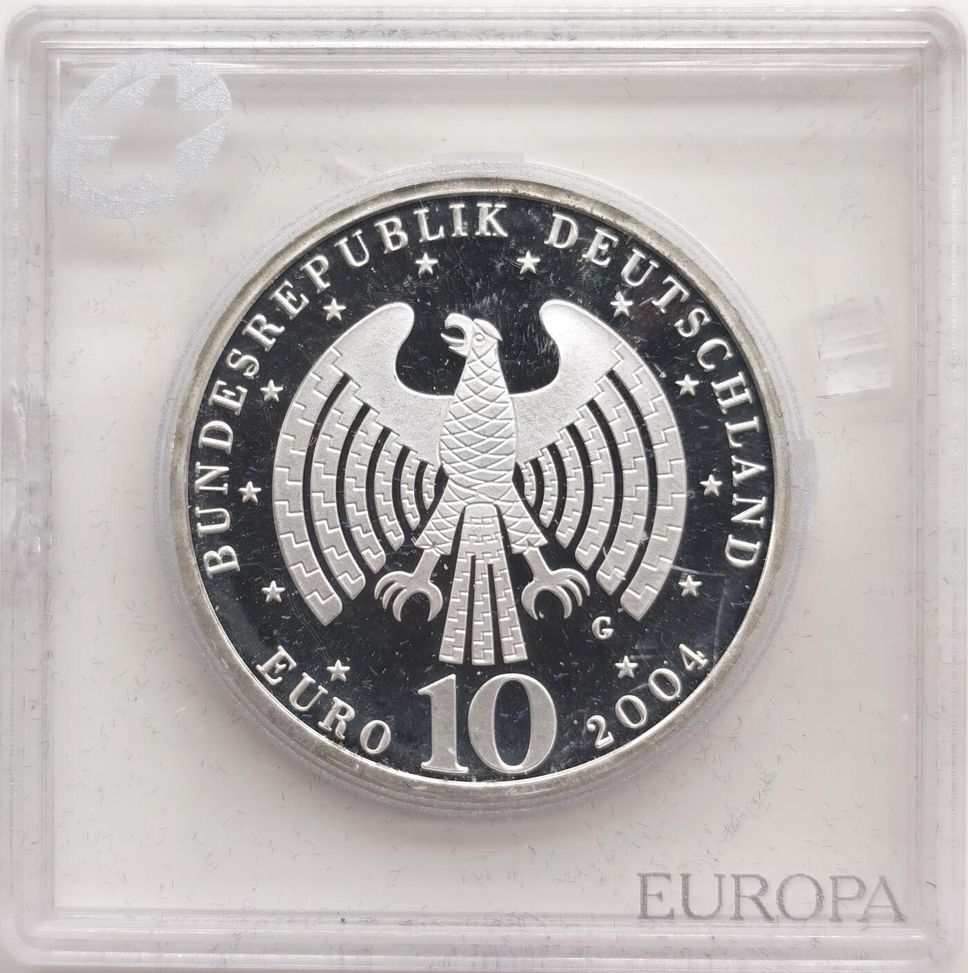 博洋堂世界钱币拍卖第167期（全场包邮） 德国2004年10欧元精制银币 欧盟扩大 18克925银 带盒