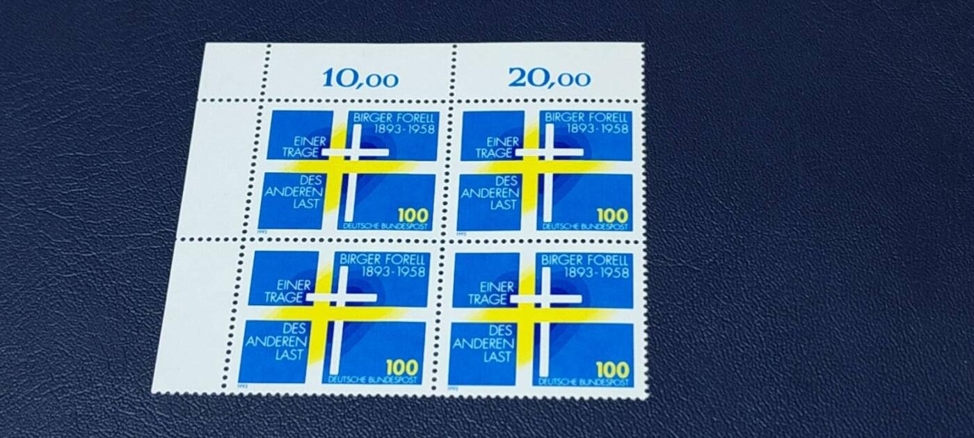 德国邮票专场，都是四方联 德国邮票四方联，1993年发行， 十字架。品相如图