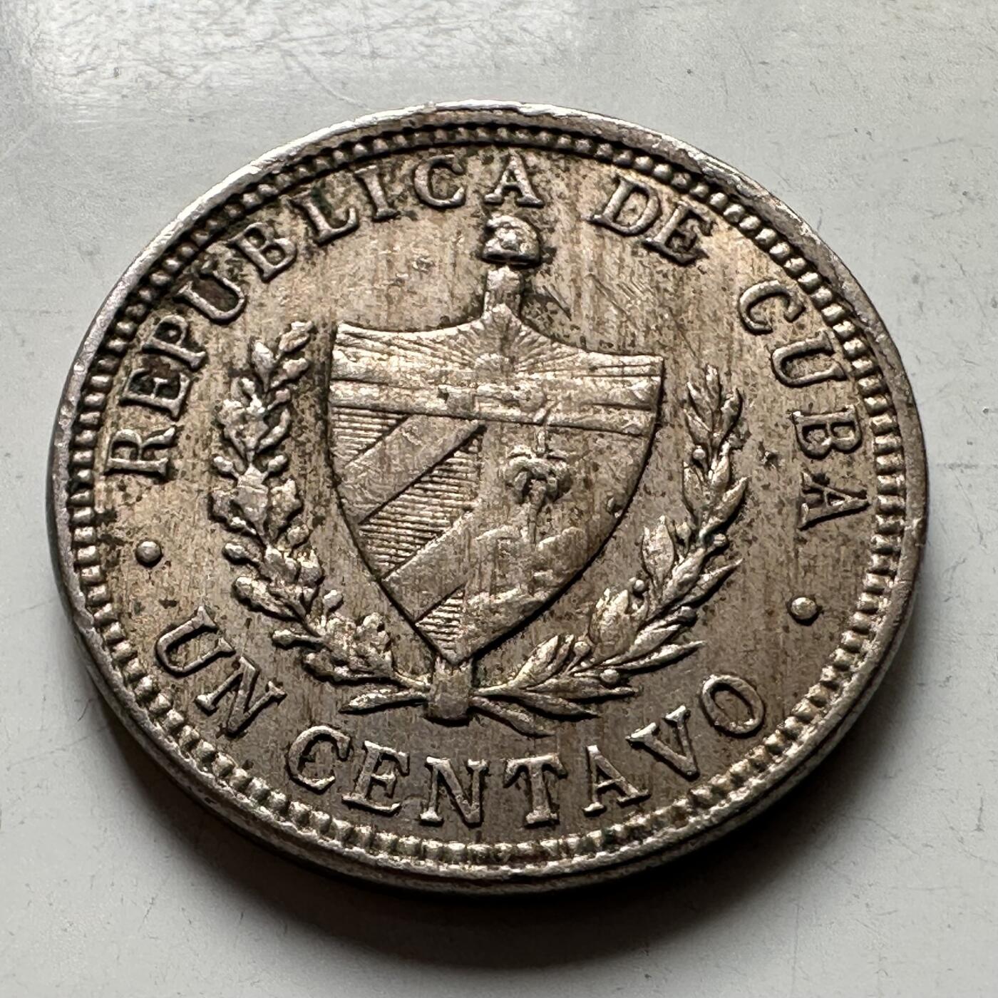 🌹外币初藏🌹🐯2026年第34场   每周二四六晚8️⃣点 接代拍 古巴 1920年 五角星 1分 铜币 