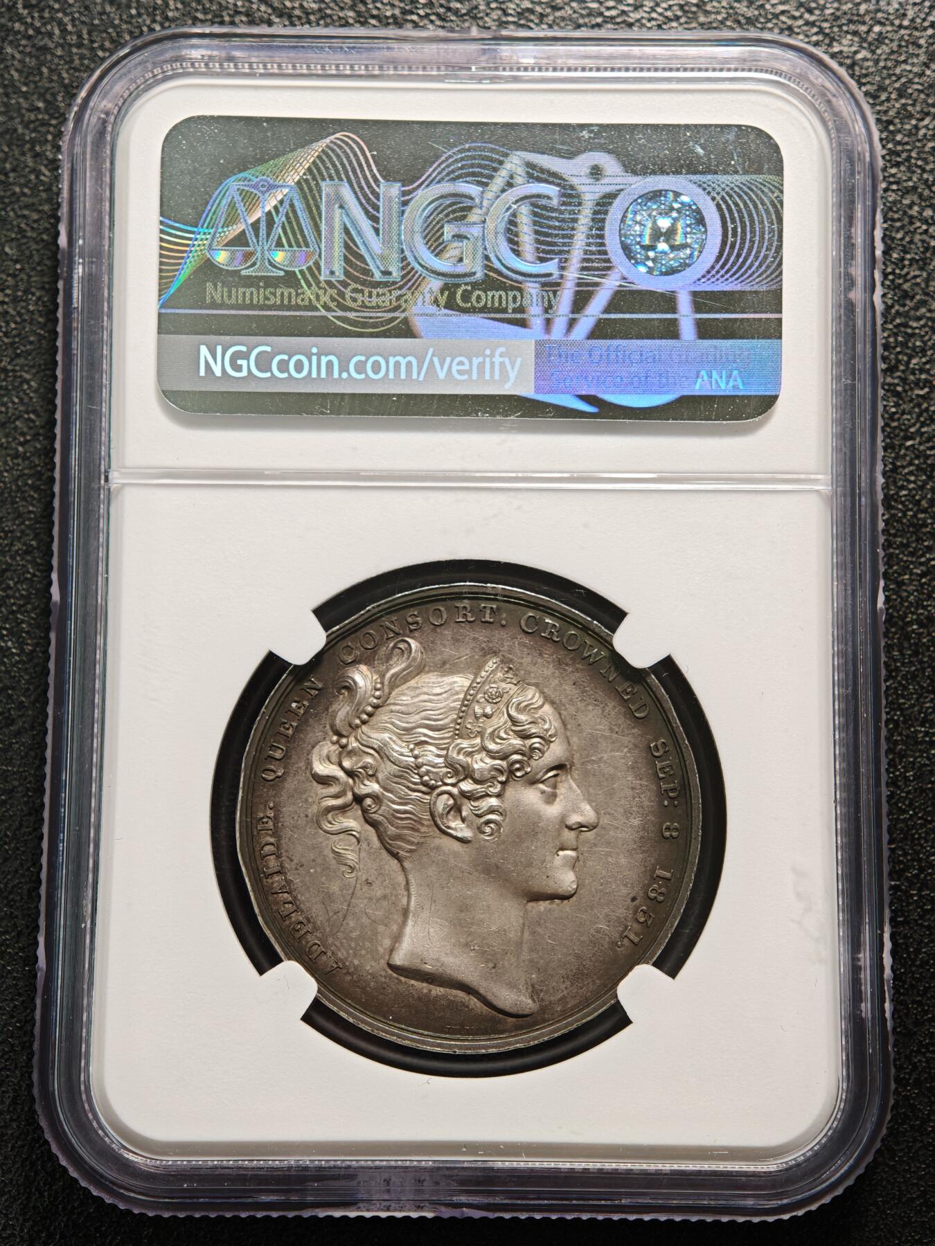 【德藏】世界币章拍卖第169期（拍品征集中~欢迎藏友联系） 1831年 英国威廉四世加冕纪念银章 NGC UNC 立体感极强