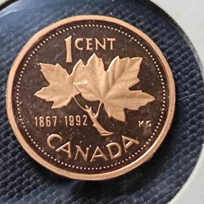 KK钱币收藏小铺  第408期 2月预留时间 周末发货 -   1992加拿大1分精制 纪念币