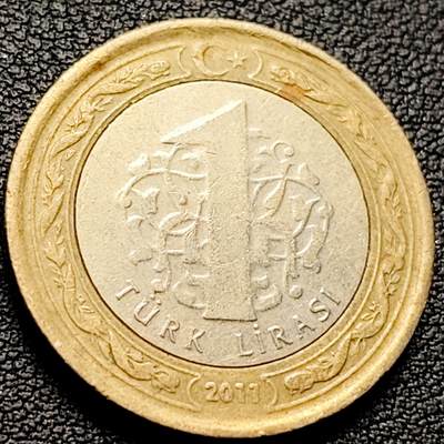 泉币菌-第216场-拍品多 请提前出价 - 土耳其1里拉双色币 凯末尔总统 26mm