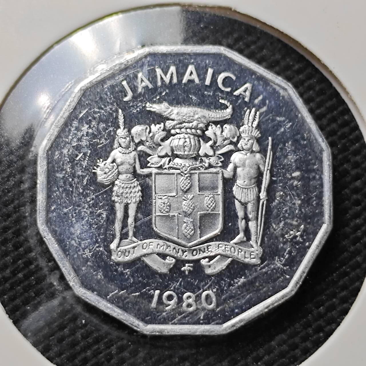 KK钱币收藏小铺  第408期 2月预留时间 周末发货   1980牙买加1分精制币