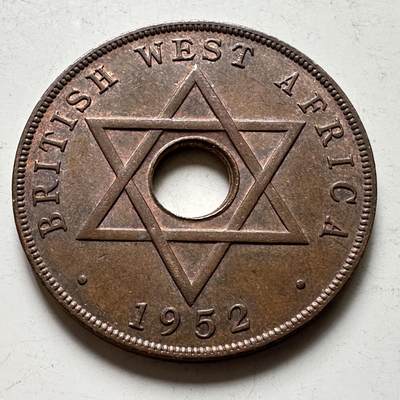 🌹外币初藏🌹🐯2026年第34场   每周二四六晚8️⃣点 接代拍 - 英属西非 1952年 乔治六世 1便士 铜币 