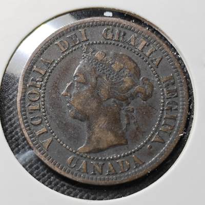 KK钱币收藏小铺  第408期 2月预留时间 周末发货 -  1891加拿大维多利亚女王1分铜币