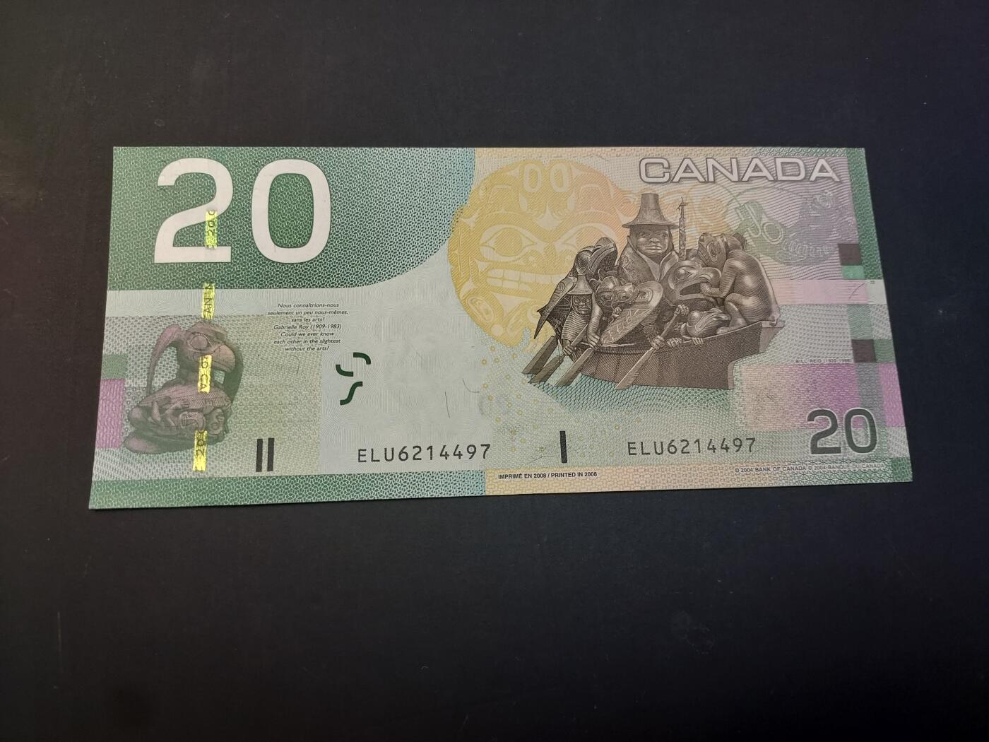 博彦收藏    4月1日 8点 钱币专场 加拿大20元  9品