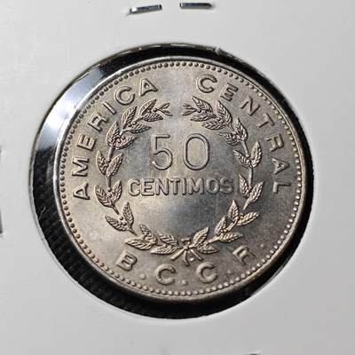 KK钱币收藏小铺  第409期 2月预留时间 周末发货 -  1972哥斯达黎加50分 好品